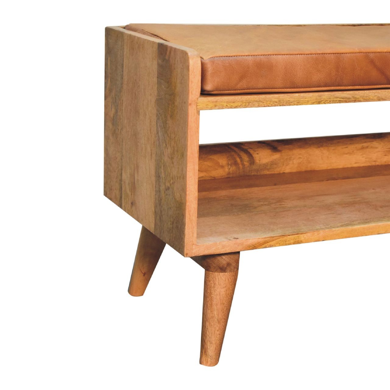 Solid Wood Upholstered Bench