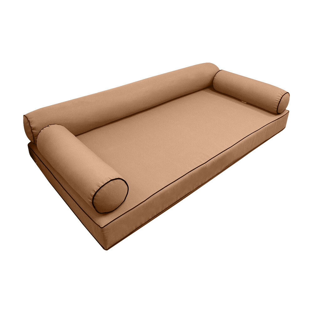Style6 Full Size Contrast Pipe Trim Bolster Pillow Outdoor Slip Cover ONLY AD104