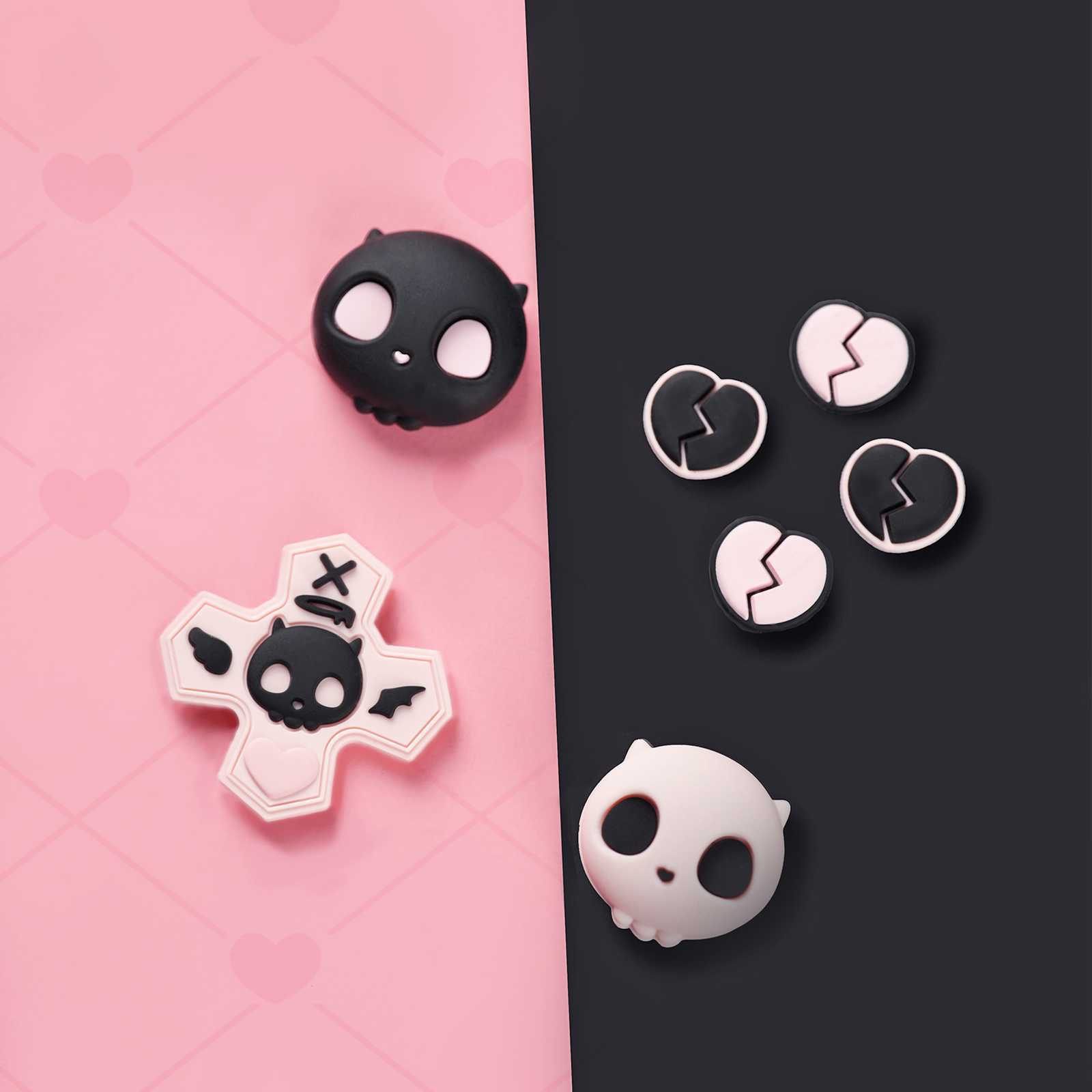 GeekShare ABXY Key Button Caps D-pad Cover for Nintendo Switch/SwitchOLED Skull