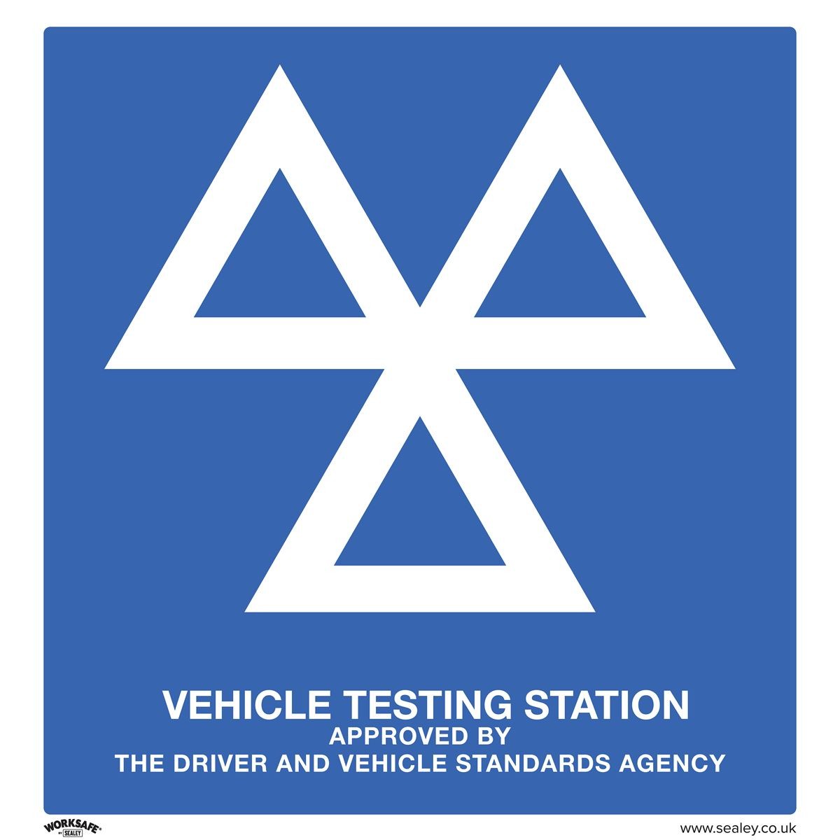 Sealey Warning Safety Sign - MOT Testing Station - Rigid Plastic - Pack of 10 SS