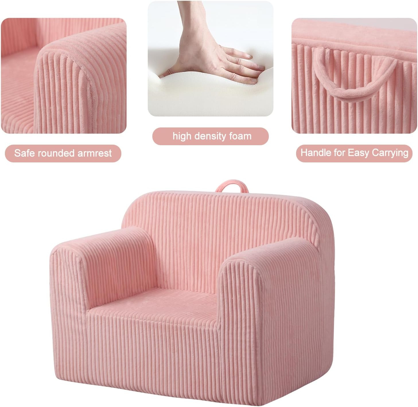 Foam Kids Sofa, Kids Armchair with Carrying Handle, Comfy Toddler Sofa Couch,Sof
