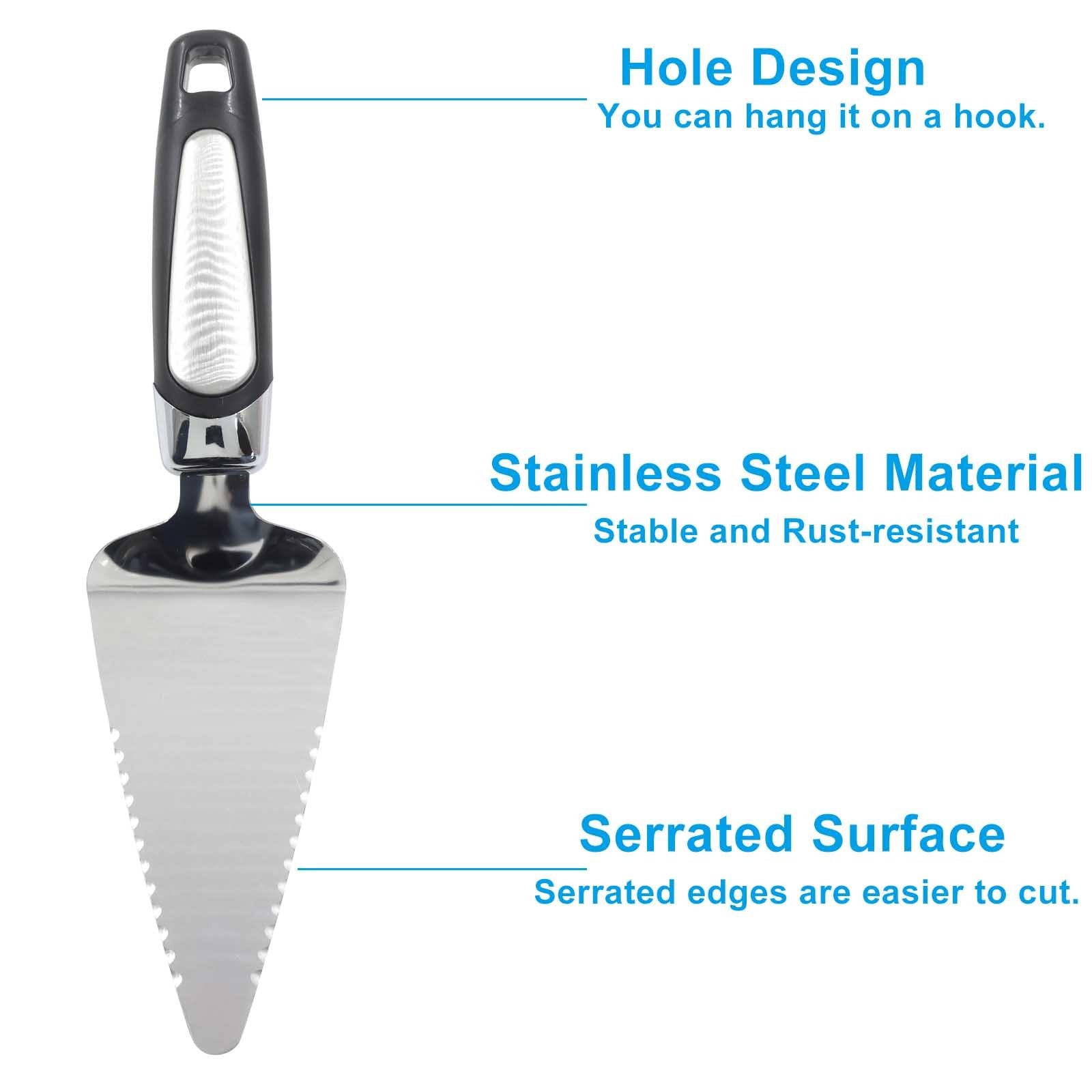 2 Pieces Multi Function Blue Cake Slicer, Stainless Steel Cake Server Cutter ...
