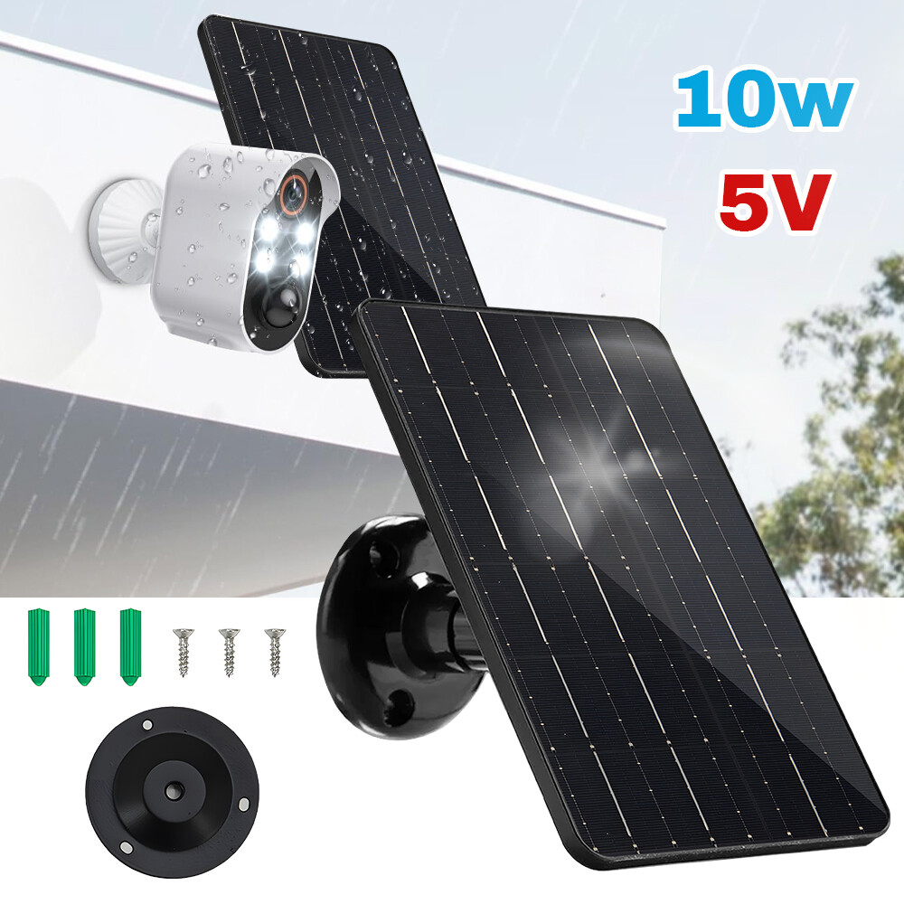 10W Solar Panel USB C Power for Outdoor CCTV Camera Security Cam Battery Charger