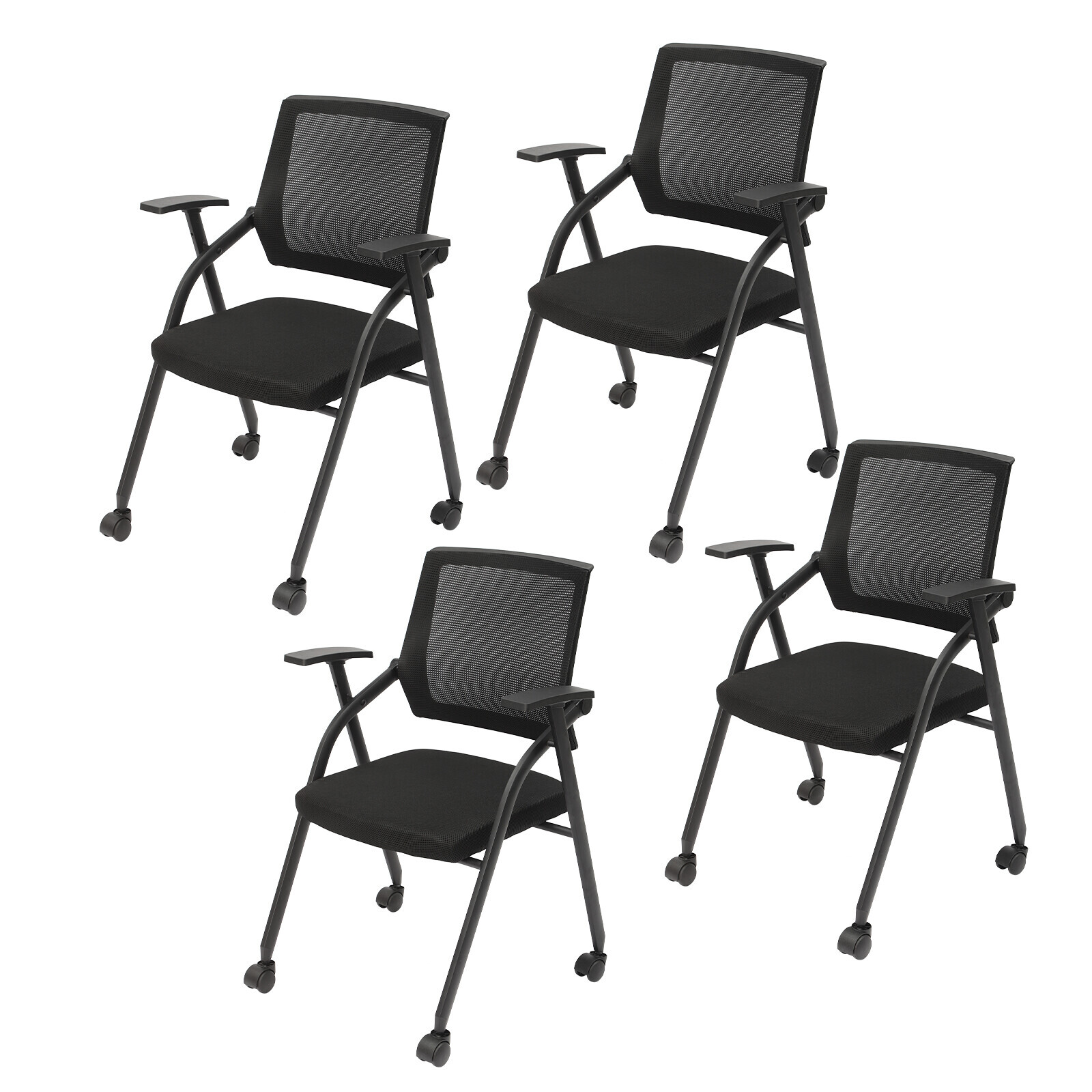 4 Pack Office Chairs on Wheels Ergonomic Mesh Bouncing Back  Office Chair