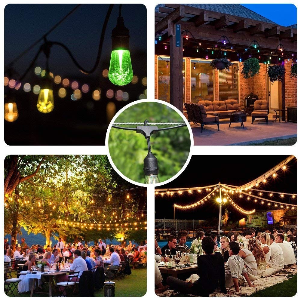 Globe String Light Suspension Kit, Outdoor Light Guide Wire, Vinyl Coated Sta...