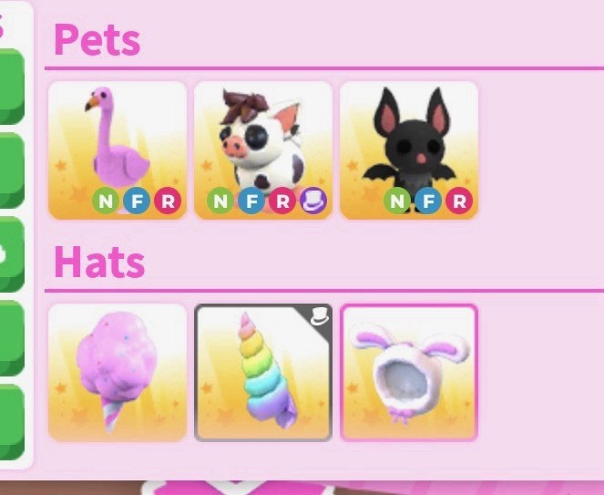 Adopt Me! NFR Pets & Hats Inventory Lot (In-Game)