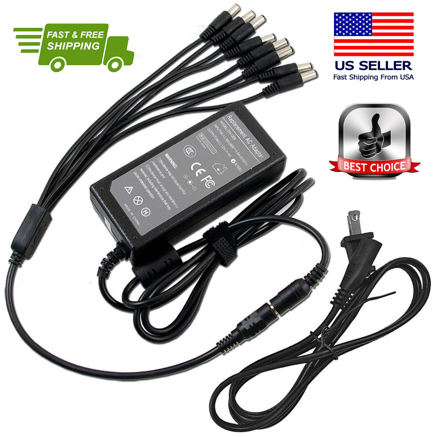 ANNKE DVR NVR CCTV SECURITY CAMERA AC POWER SUPPLY + 8 SPLIT CORD 3YR WARRANTY