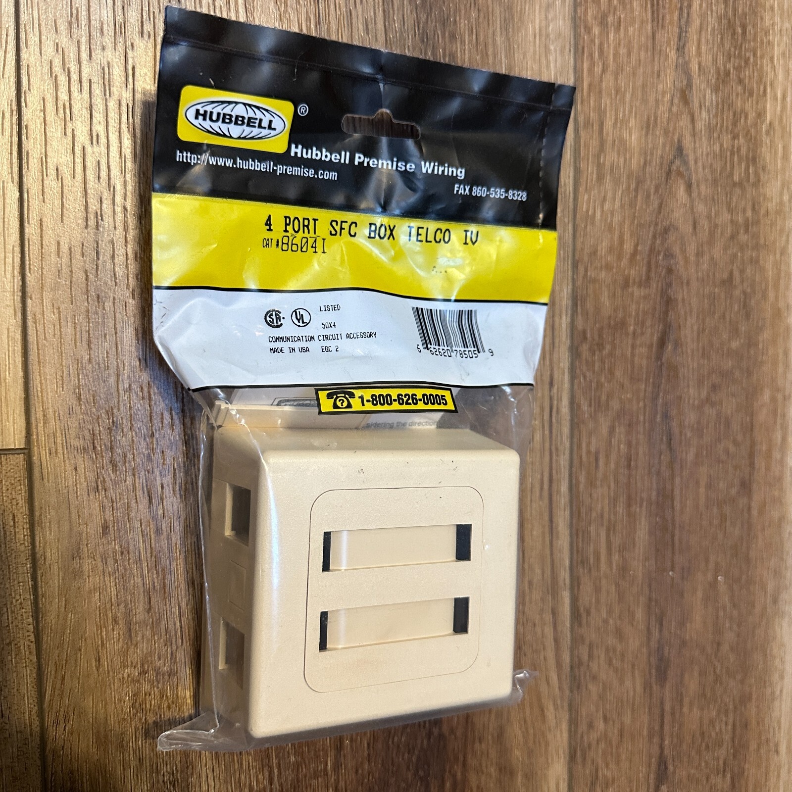 4-Port Surface Mount Box Hubbell TELCO Ivory 8604I