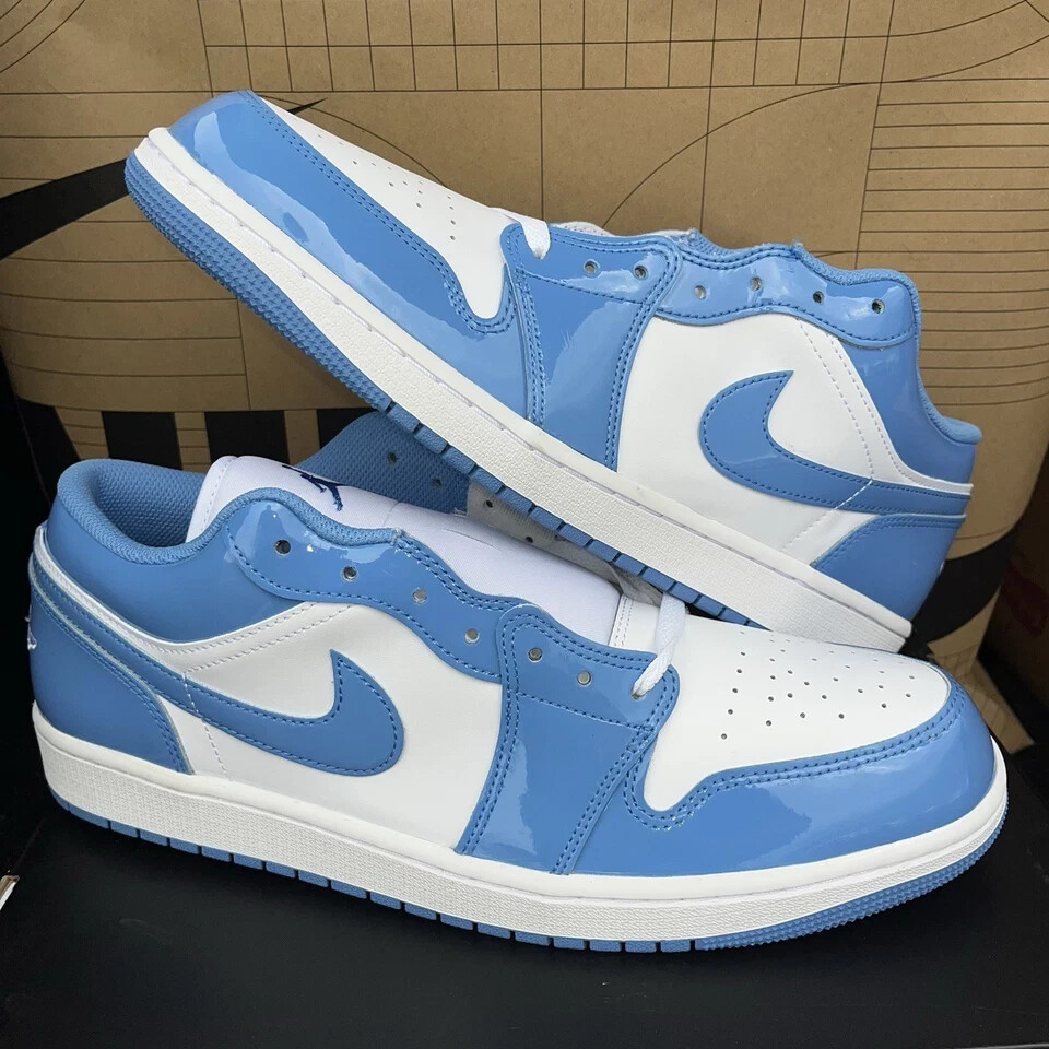 Nike Air Jordan 1 I Low SE Patent Leather Carolina Blue FZ2138 114 XI UNC Sz11.5