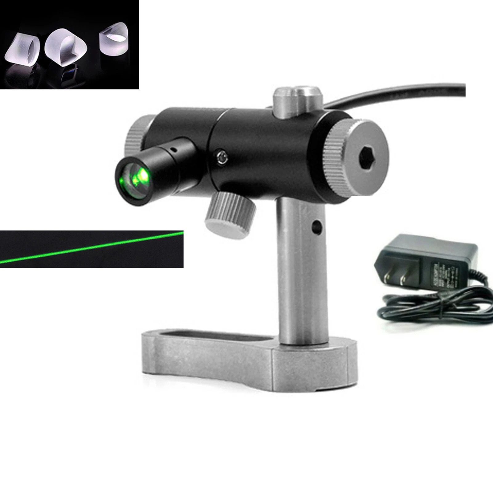 Powell lens 30°/60°/90° 520nm 30mW Line Laser Module Positioning Light w/Holder