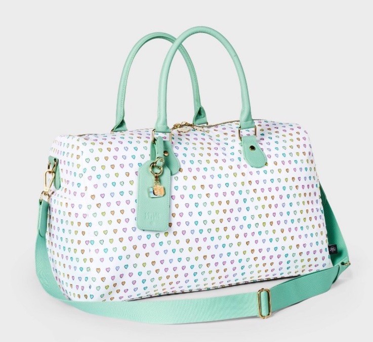 Roller Rabbit X Target - Disco Hearts Wave Softside Duffel Bag  White / Teal NWT