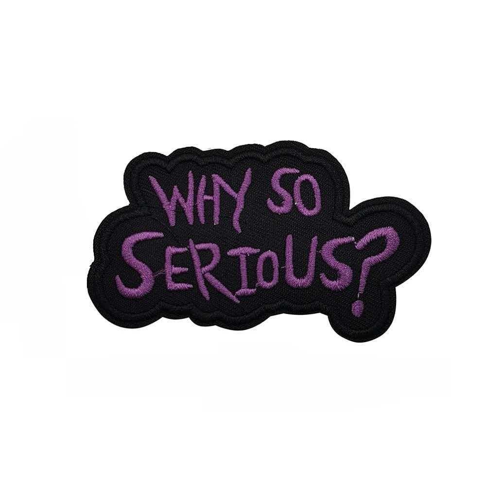 Why So Serious ?Tab Sign Joker Mlitay Tactical Hook Loop Patch Badge Purple
