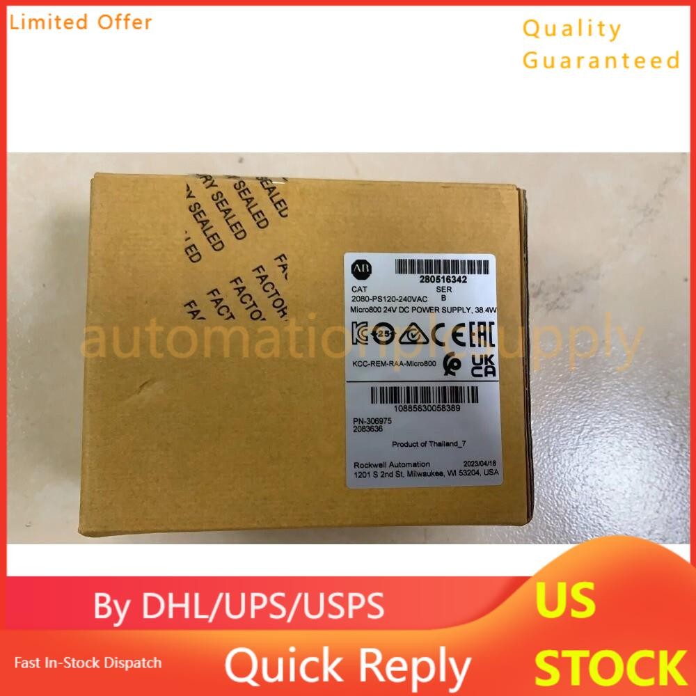 New AB CAT 2080-PS120-240VAC Micro800 24V DC POWER SUPPLY 38.4W US Free Tax