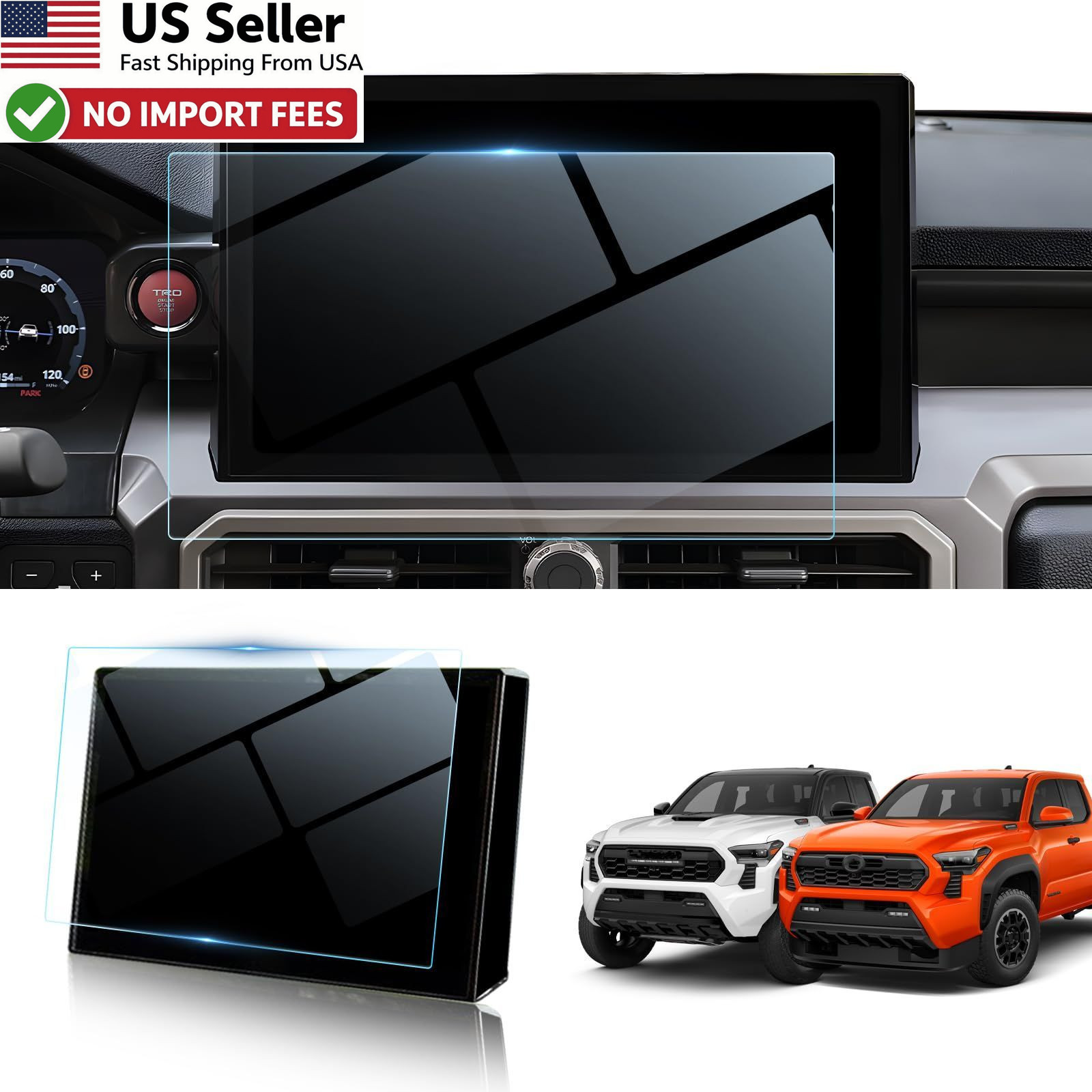 BIBIBO 14" Tempered Glass Screen Protector Film 2024 2025 2026 Toyota Tacoma