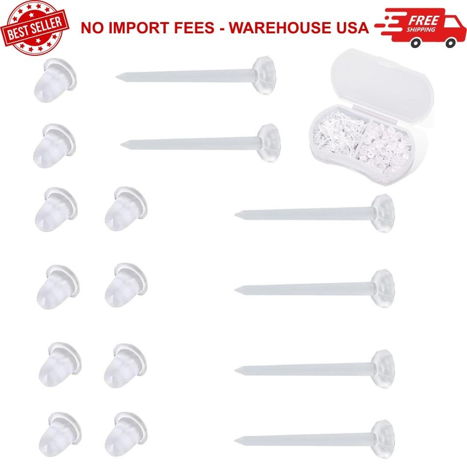 Nkwuire Plastic Earrings, 200 PCS Invisible Clear Post Studs for Sports, Work...