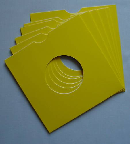 7" YELLOW CARD RECORD SLEEVES - (pack of 25)