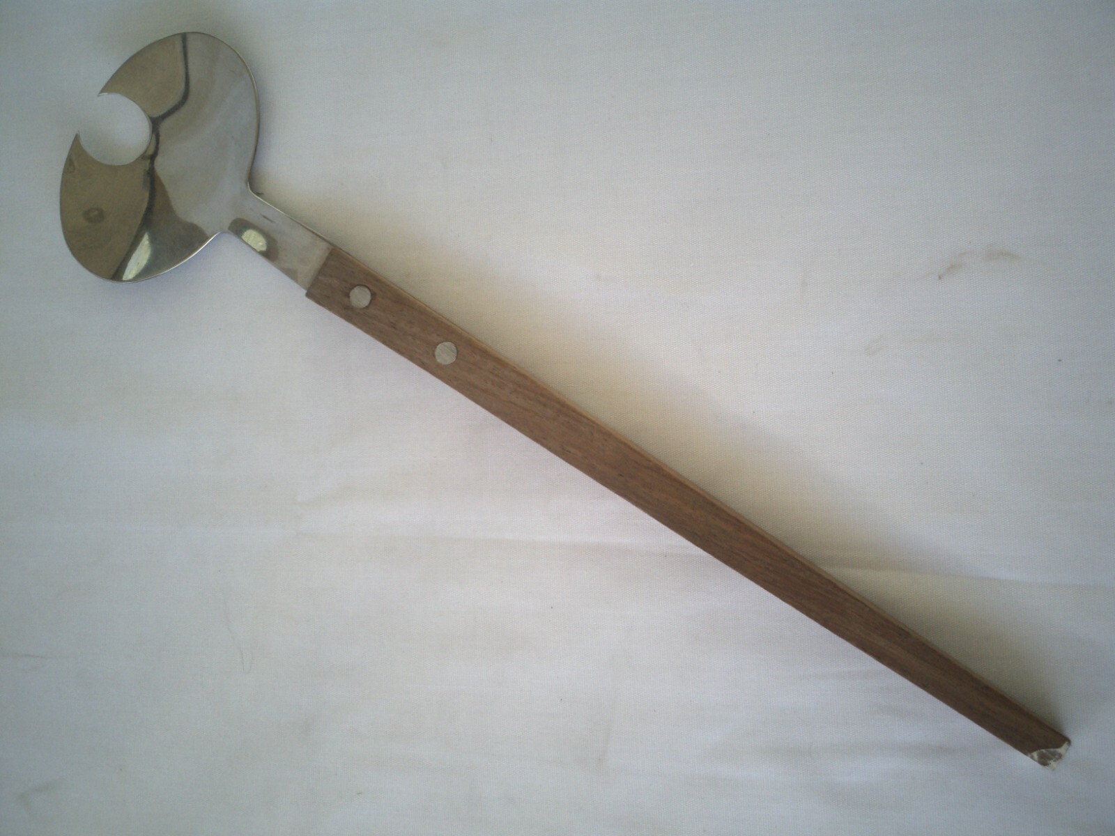 Wooden Handled Stainless Steel Long Salad Serving Fork 11 inch MCM