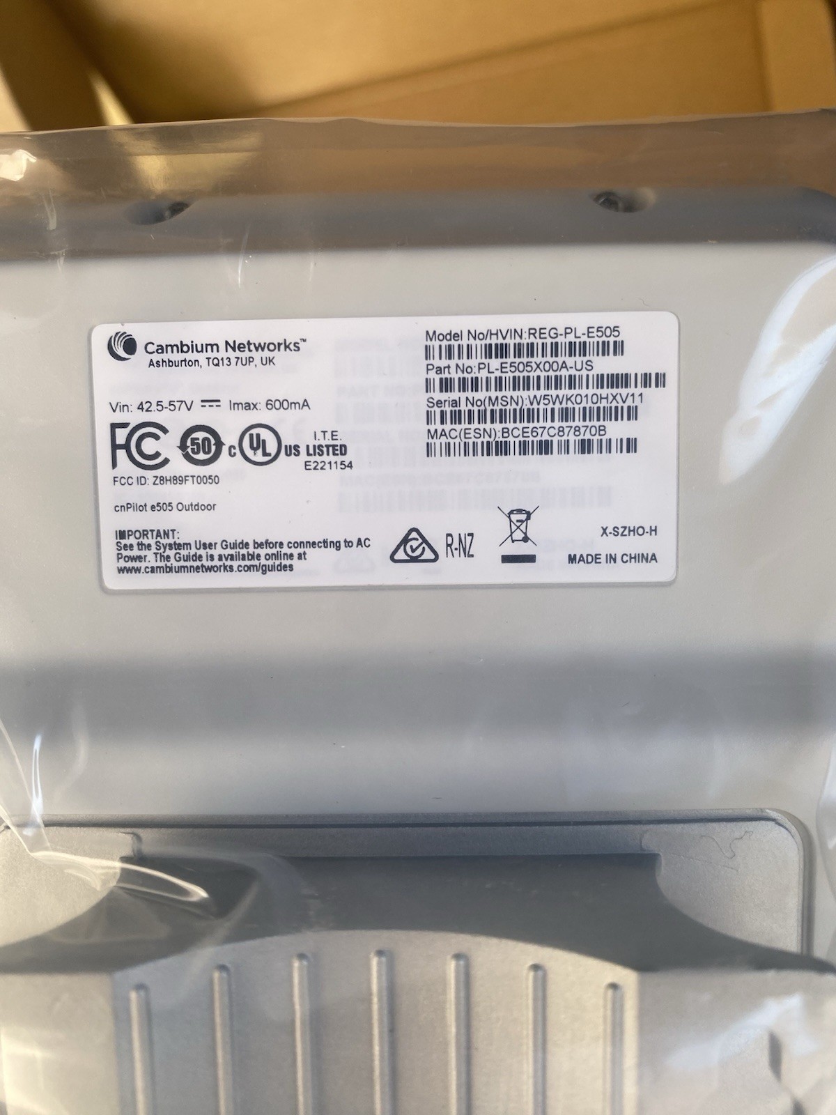 (2) Cambium Networks cnPilot e505 Wi-Fi 5 Outdoor Wireless Access Point