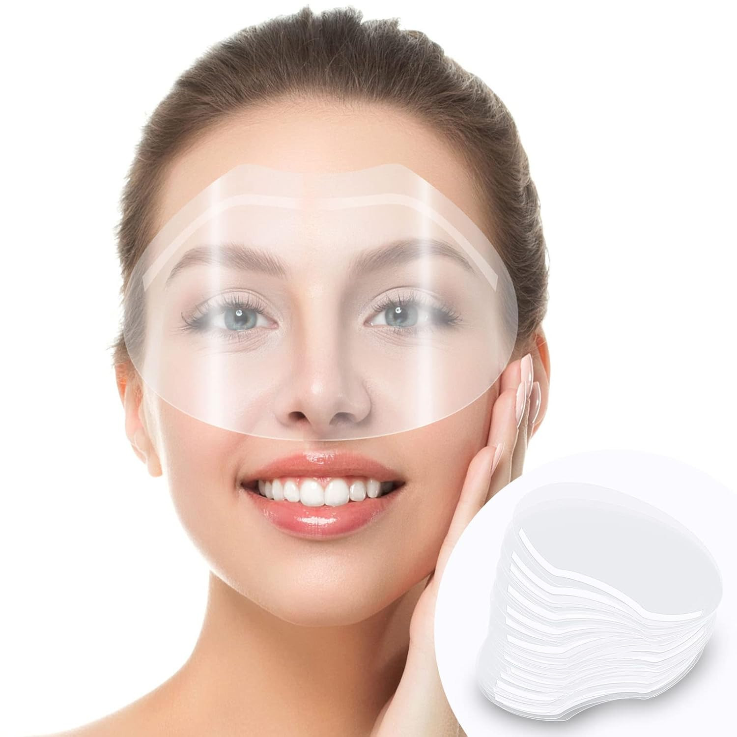 30 PCS Shower Face Eye Shields，Clear Visors Eye Protector Makeup Protective Eyeb