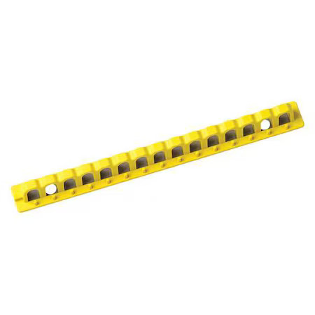 Brady 51258 Circuit Breaker Lockout Rail, Yellow, Fiberglass Reinforced Nylon,