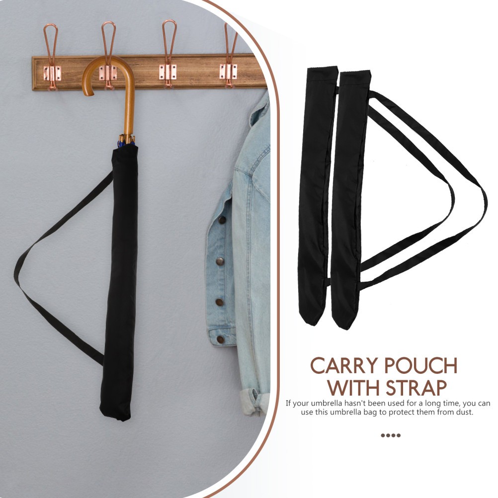 2Pcs Protective Umbrella Covers with Buckle Design and Adjustable Carrying Strap