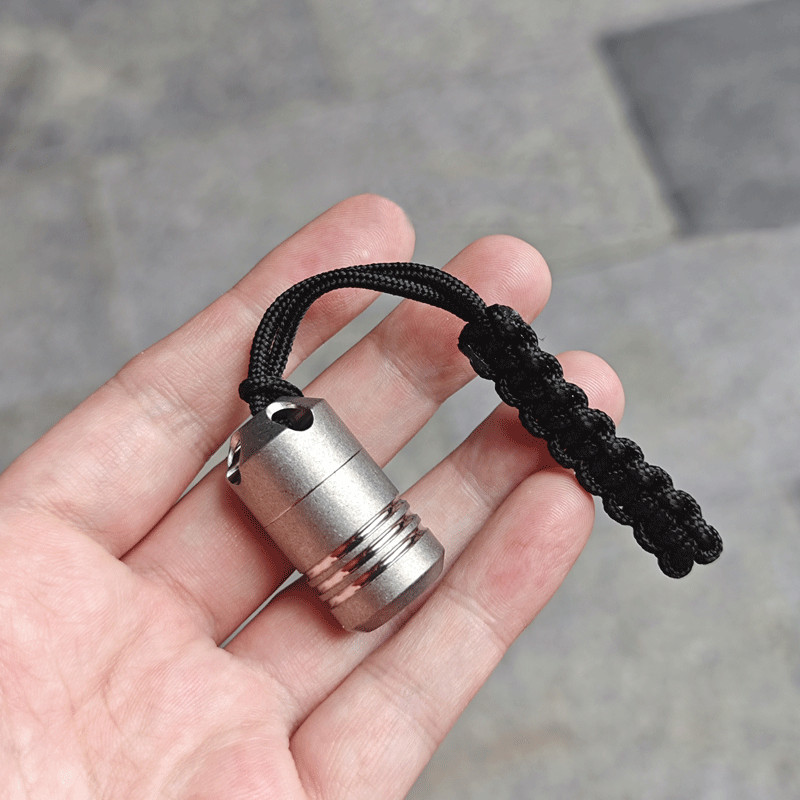 Titanium Waterproof Pill Case Holder Organizer Box Container Necklace Keychain
