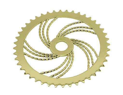 Bike Lowrider Triple Twisted Steel Chainring 1/2 X 1/8 44t S80 Gold.