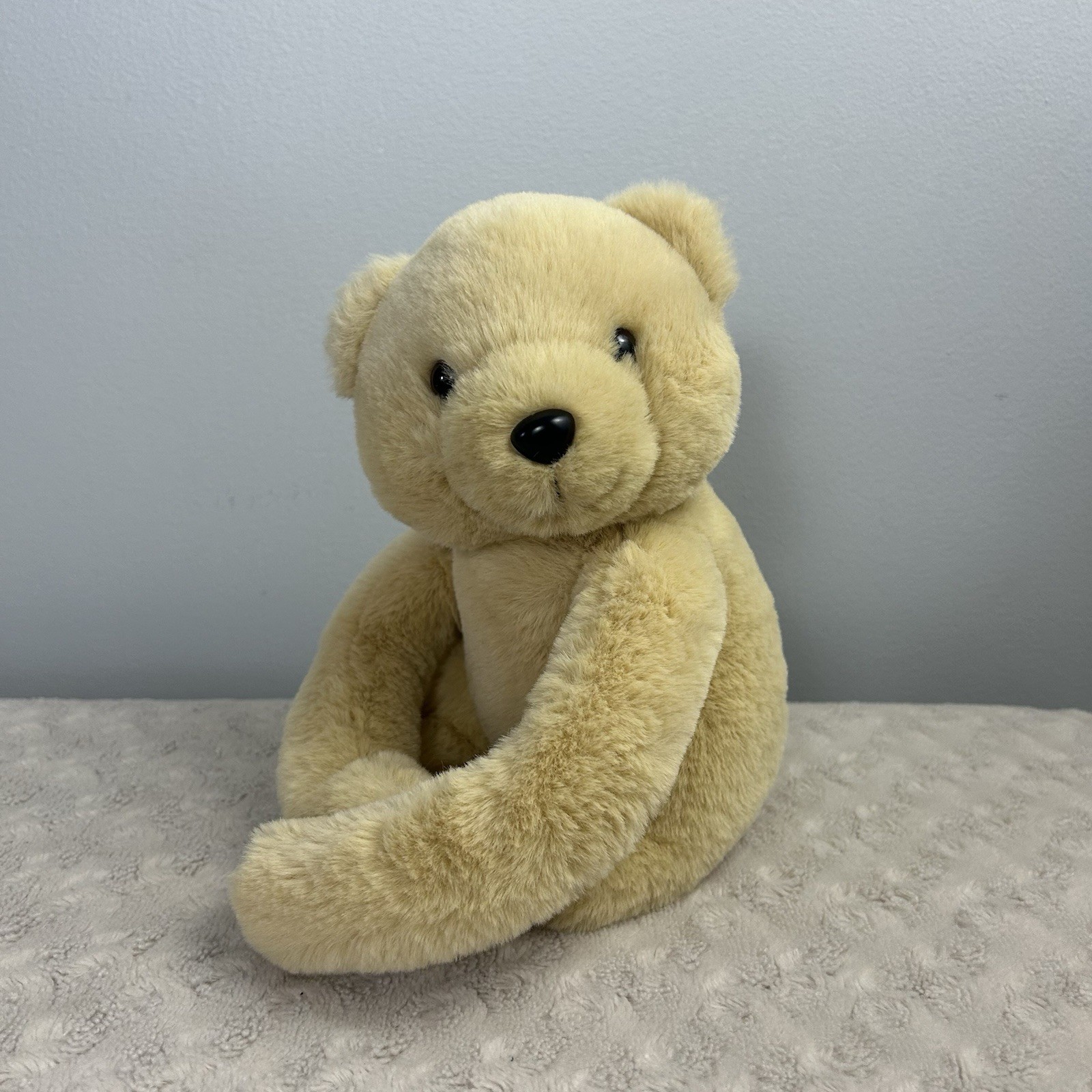 FAO Schwarz Tan Teddy Bear Plush Stuffed Animal Long Arms Hugging Holder 2023
