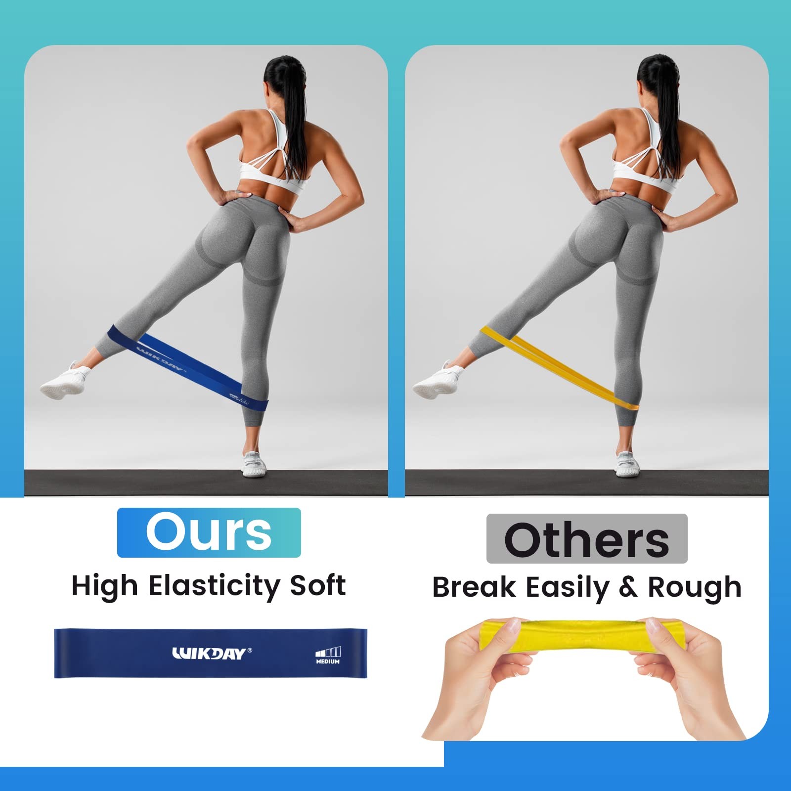 Fit Simplify Resistance Loop Exercise Bands with Instruction Guide and Carry Bag