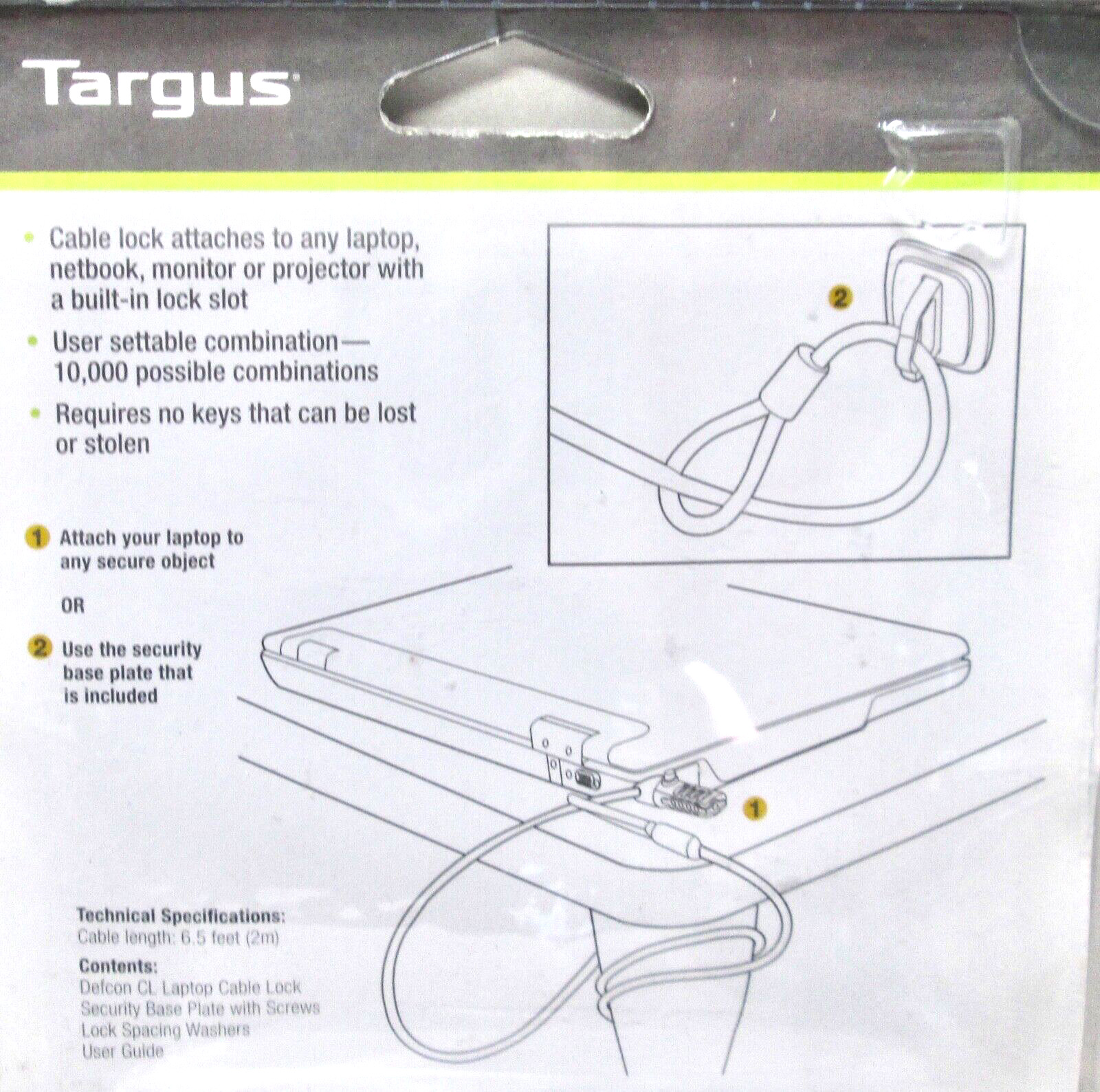 Targus Defcon CL Laptop Cable Lock - New