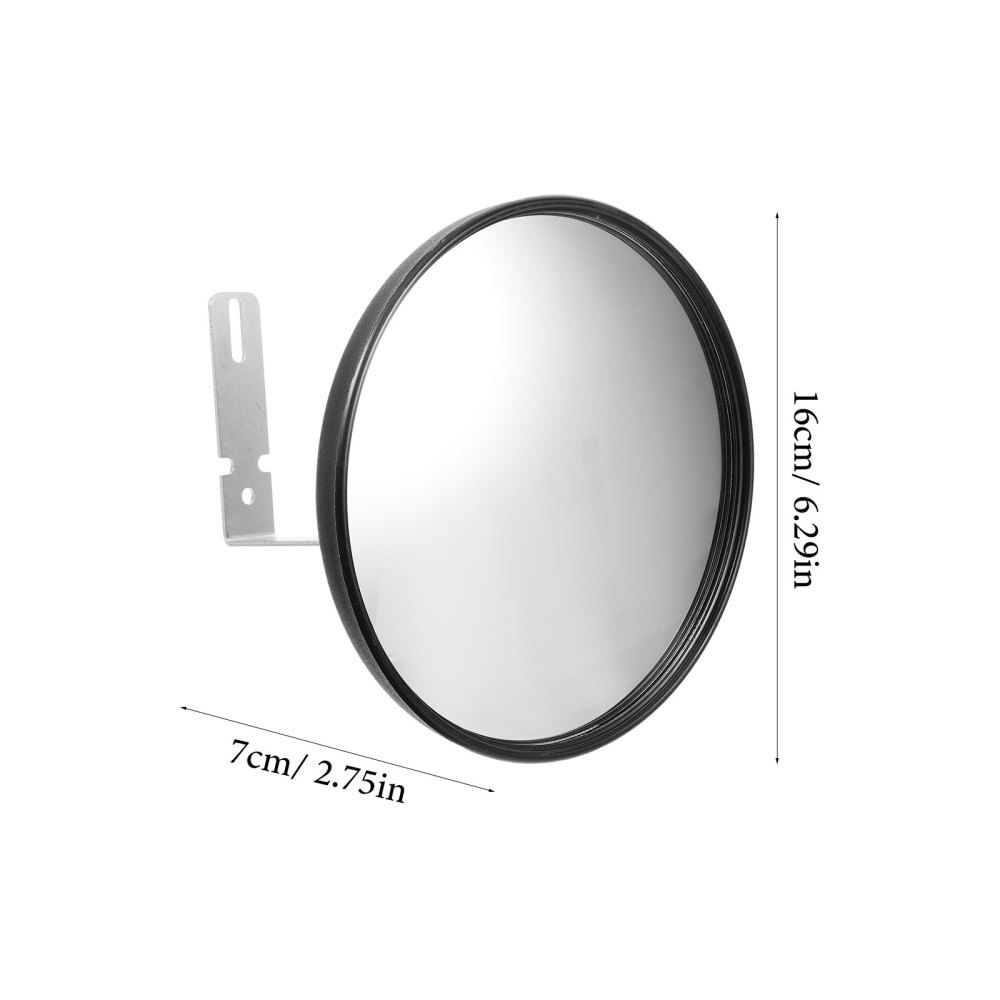 Security Mirror Corner Supermarket Surveillance Road Wide Angle View Garage