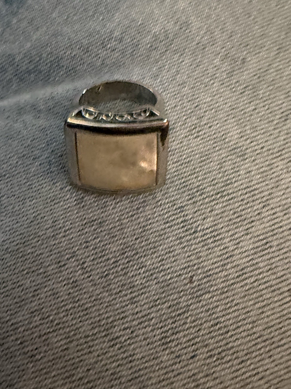 925 Sterling Silver Ring Engraved Initial "M" Vintage Size 9 16.5g