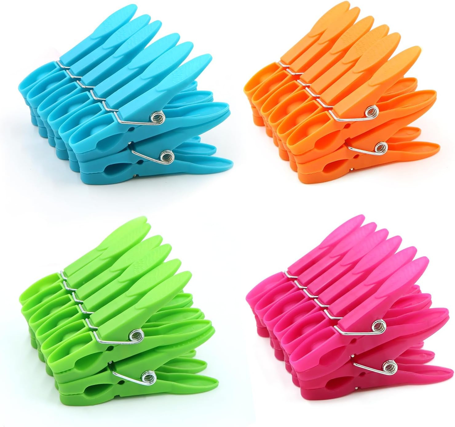 48 Packs Colorful Plastic Clothespins Hangers Clips Clothes Pins Heavy Duty Laun