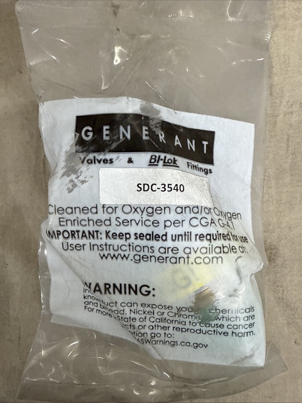 Generant SDC-3540 Self Locking Liquid Cylinder Connector Transmitter Transducer