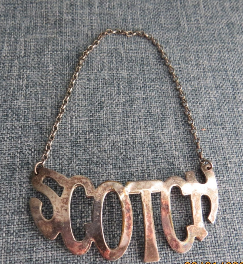 VINTAGE  NAPIER SILVER PLATED SCOTCH LIQUOR LABEL