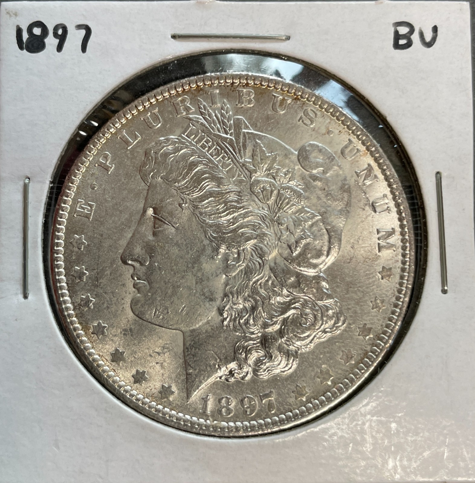 1897 $1 Morgan Silver Dollar Uncirculated - RAW - Philadelphia - Great Luster