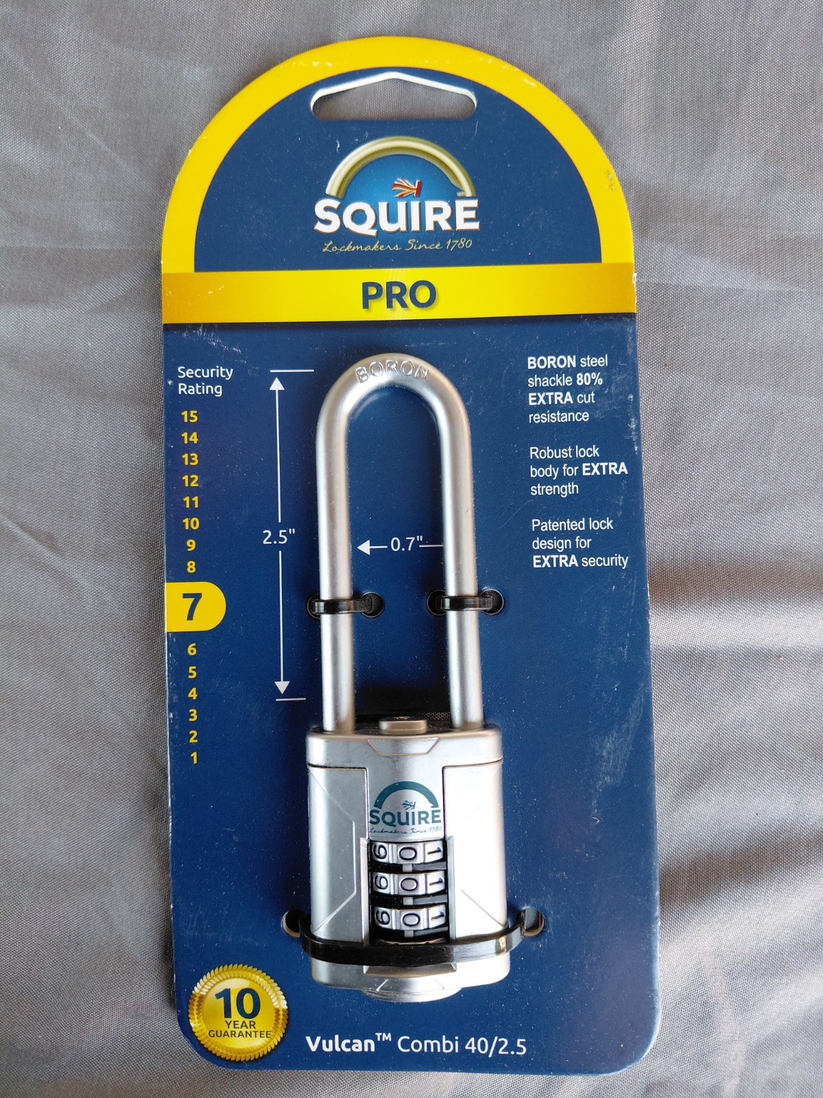 Squire Pro Vulcan Combination Lock