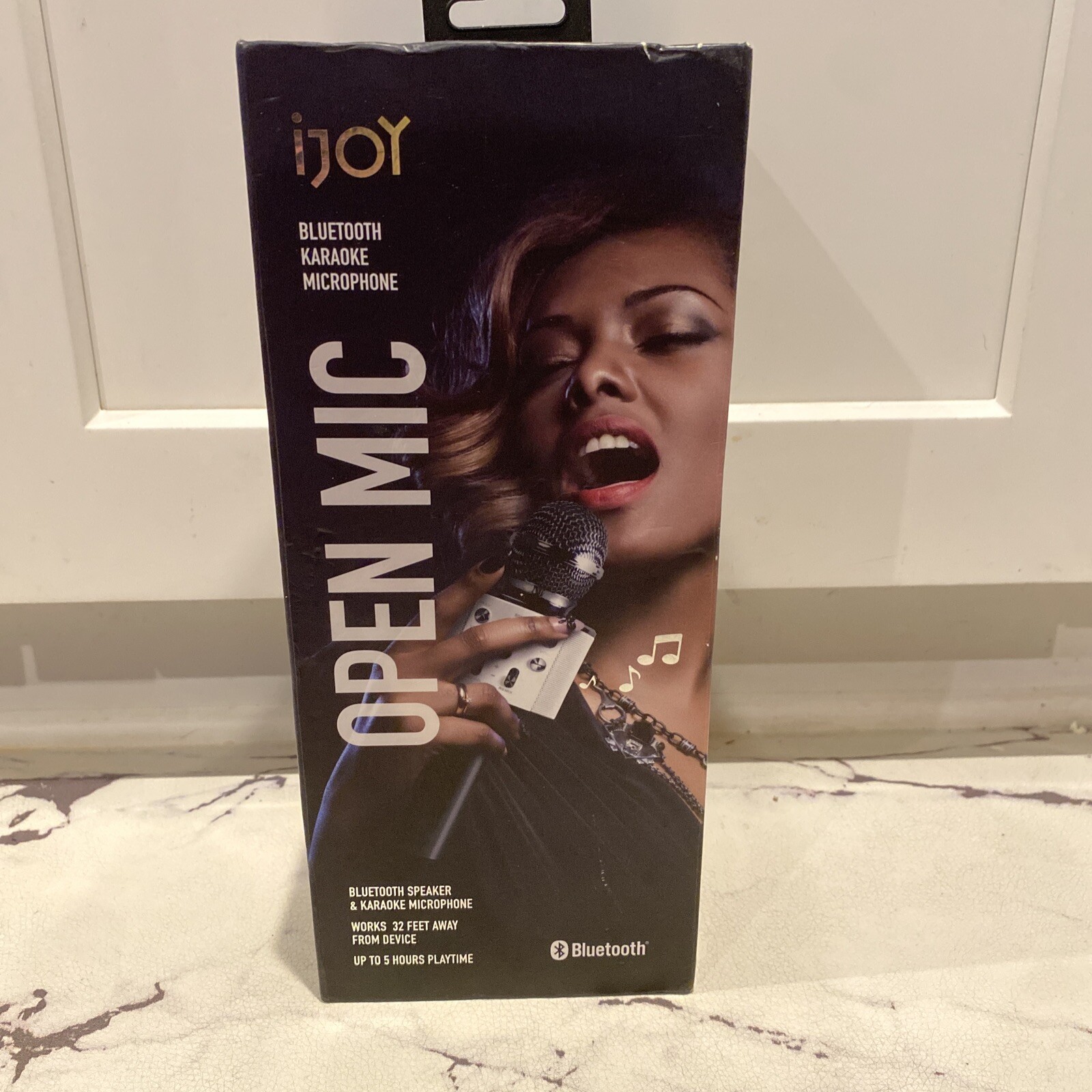Ijoy Open Mic Bluetooth Speaker & Karaoke Microphone Silver & Black Brand New