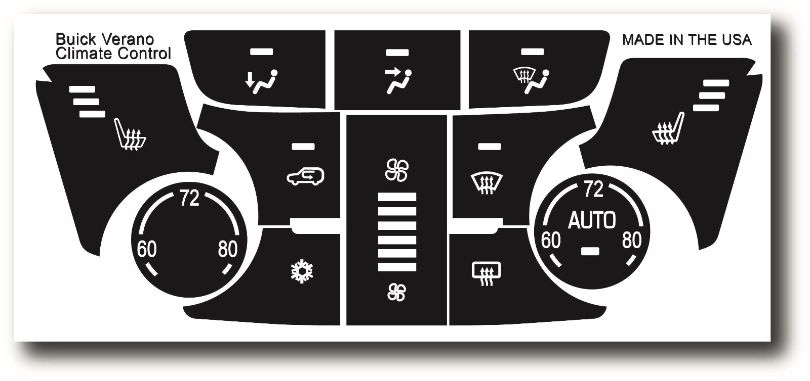 2012-2015 Buick Verano Climate Control Button Repair Decal Sticker Set