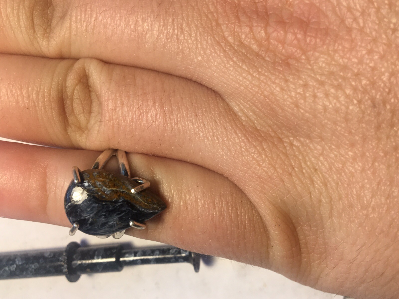 Size 7 Sterling Silver Pietersite Ring