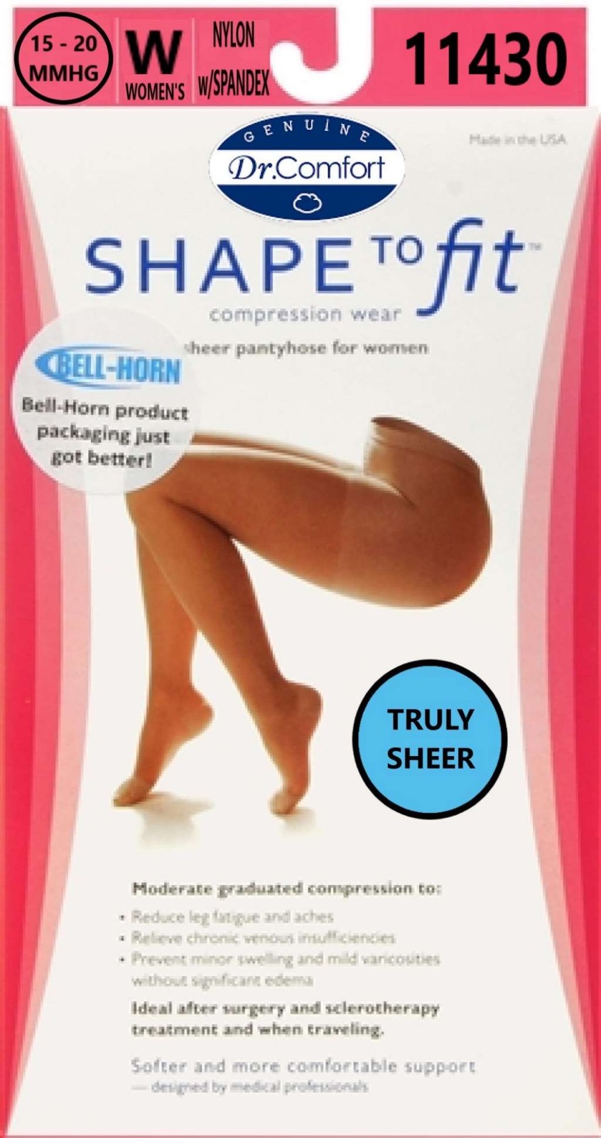 Shape to Fit Sheer Pantyhose for Women, Truly Sheer, 15-20mmHg (Size: F) Beige