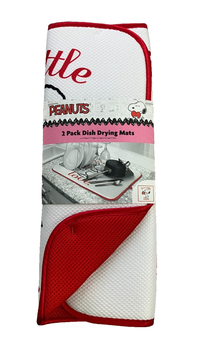 Peanuts - 2 Pack-Dish Drying Mats with Snoopy - 16" x 18"
