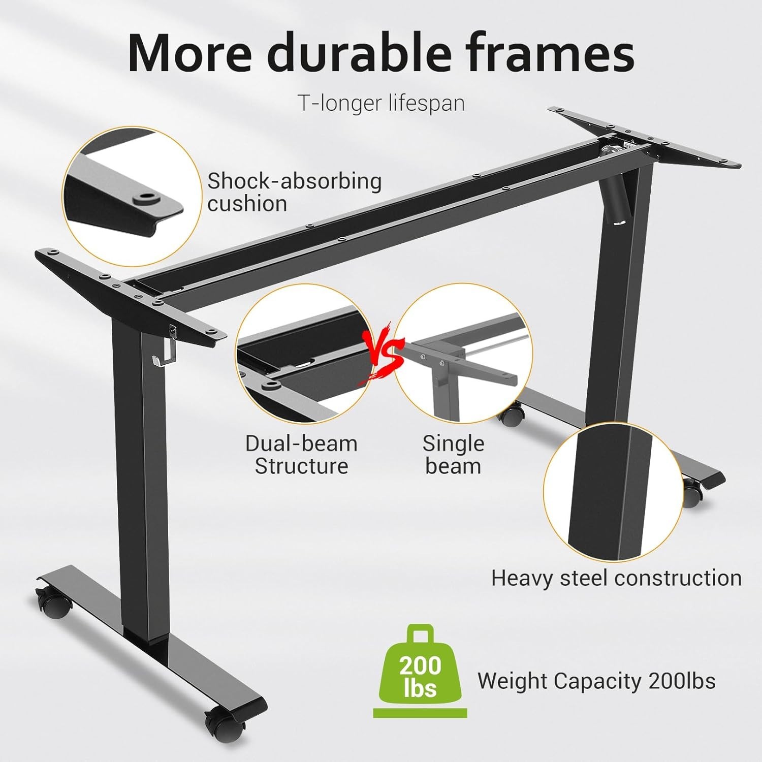 71"x28" Modern Height Adjustable Electric Standing Desk Home Office Computer Tab