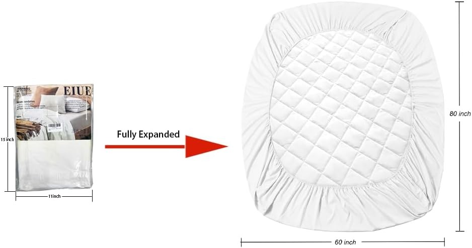 Quilted Mattress Pad Lightweight Yet Substantial Elastic Fitted Mattress Topper
