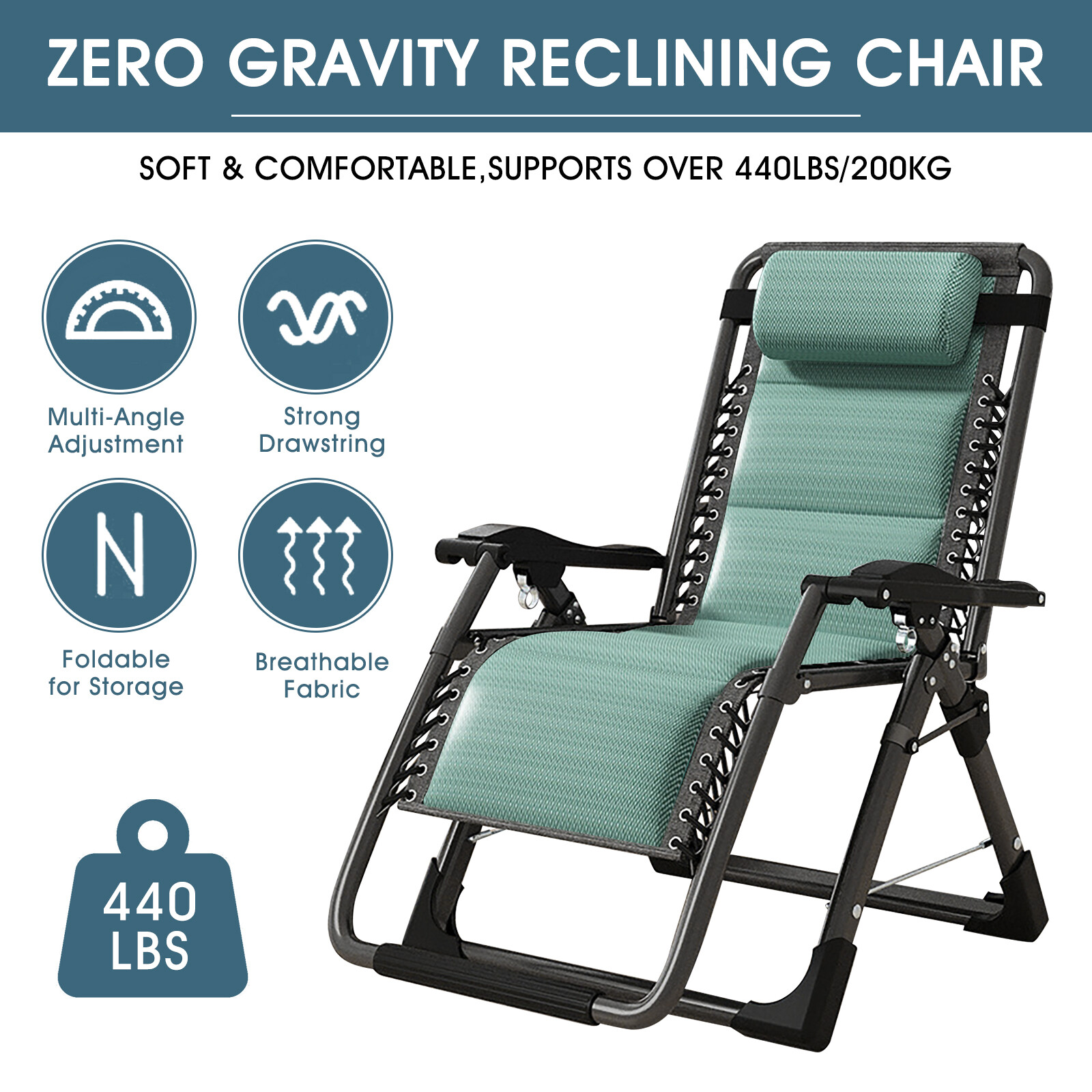 Ice Touch Zero Gravity Chair Ice Silk Folding Adjustable Lounge Outdoor Chairs