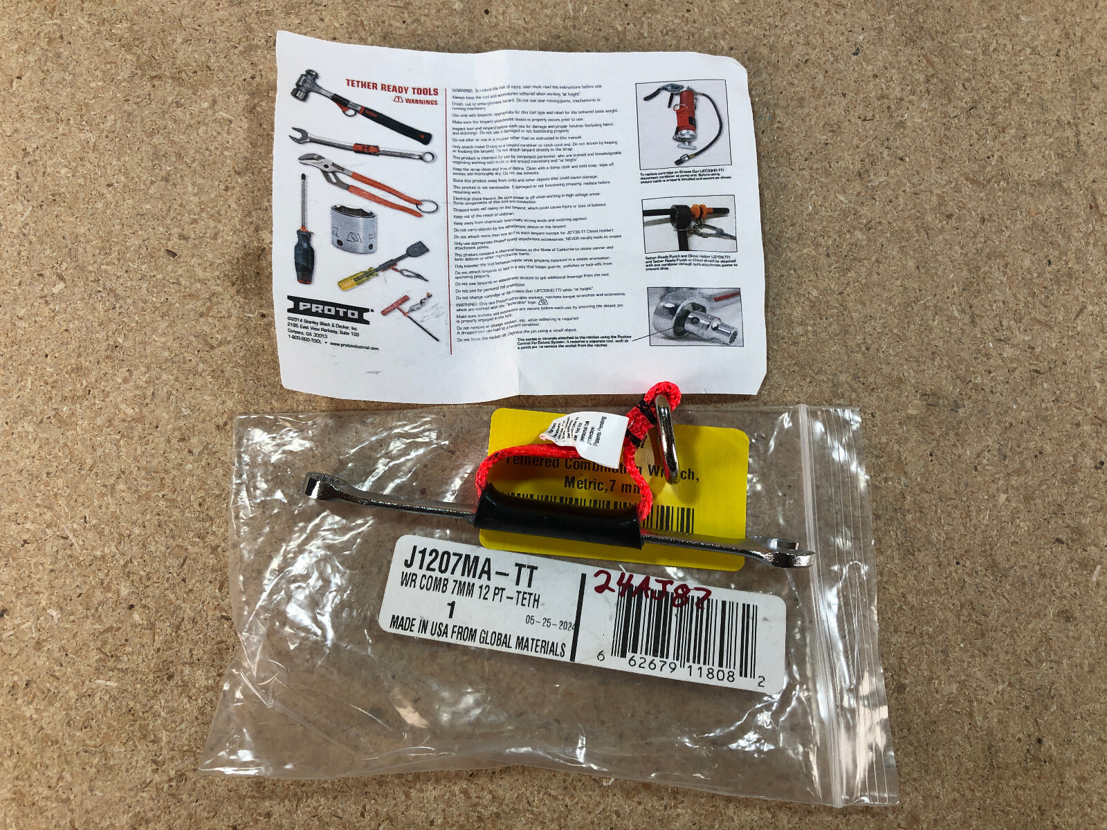 Proto Tether-Ready J1207MA-TT 12 Point Satin Combination Wrench 7-millimeter