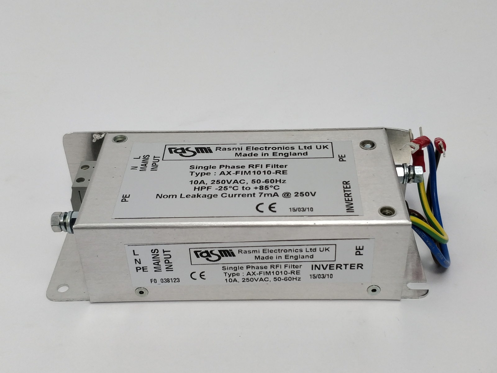 Rasmi Electronics Ltd AX-FIM1010-RE Single Phase RFI Filter