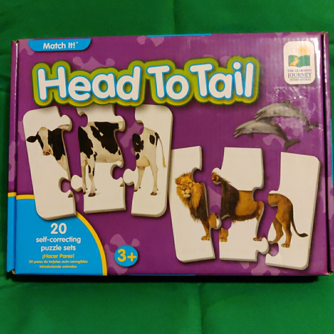 Learning Journey: Match It! Head to Tail 20 Self-Correcting Animal Theme Puzzles