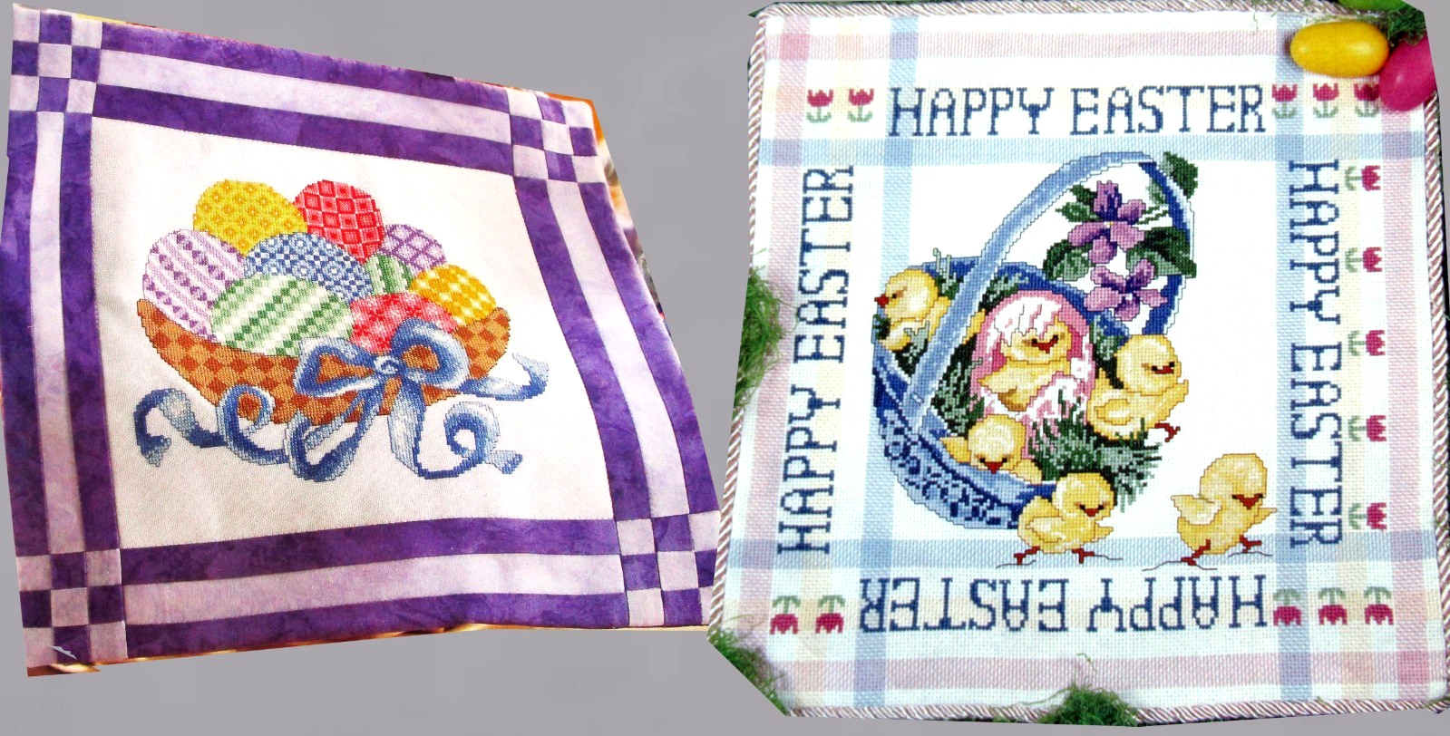 Easter Egg Patchwork Basket Happy Easter Chicks Basket CROSS STITCH PATTERNS