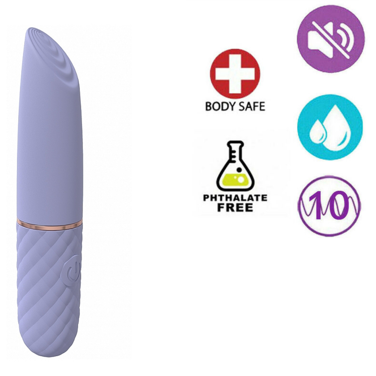 Vibrating Mini-Lipstick Silicone Rechargeable Vibrator Waterproof Discreet Vibe